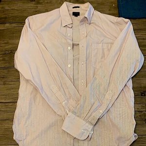 Men’s J. Crew Button-Down Dress Shirt, Red Stripes